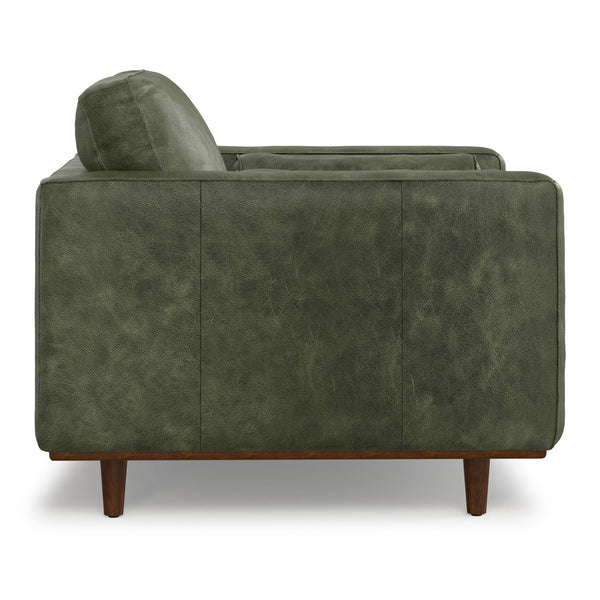 English Elm Morrison 42" Wide Mid-Century Modern Armchair In Eco-Friendly Moss Green Genuine Leather Comfort B136P364313
