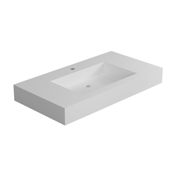 English Elm Stone Resin Seamless Basin Sink for Modern Spa and Contemporary Bathroom Vanity T3785P355763