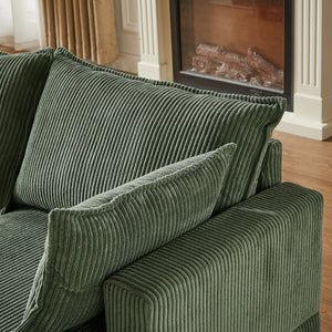 English Elm 113.5'' Modular Sectional Sofa with Storage Ottoman, Convertible U or L Shape Sleeper for 6 Seats Green W834S00251