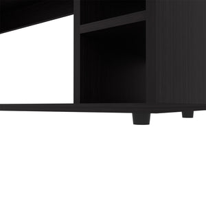 English Elm Mountainair Engineered Wood TV Stand in Black – 4 Open Shelves, Space-Saving Durable Living Room Console (68.5") B092P269910