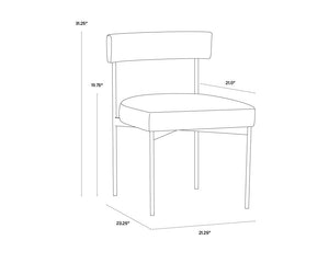 Sunpan Seneca Dining Chair Set of 2 - Modern Open Back Design with Stylish Steel Frame for Contemporary Homes Black / Polo Club Stone