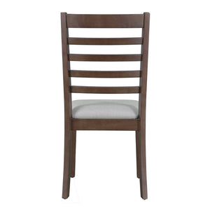 English Elm 7 Extendable Dining Table Set with 18" Leaf and 6 Upholstered Chairs — Rustic Farmhouse 60–78" Wood Veneer Table Brown N752S000090D