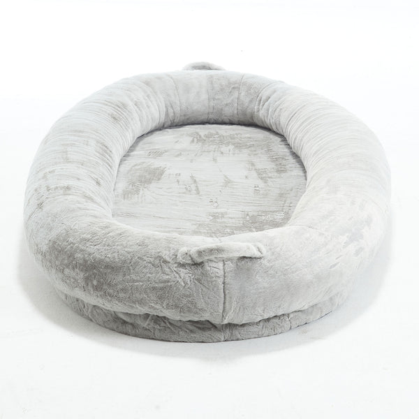 English Elm Human Dog Bed Oversized Memory Foam Floor Lounger with Plush Surface and Storage Pocket W2705P255385