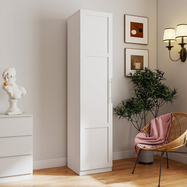 English Elm Kitchen Pantry Hutch Cabinet with Microwave Stand, Spacious Buffet Sideboard for Organized Kitchens White W331P309438