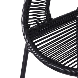 English Elm Christopher Knight Home® - Ferrara Outdoor Faux Wicker Barstool Set of 2 — Ergonomic PE Rattan Seating with Iron Frame, Durable Black N775P266222B