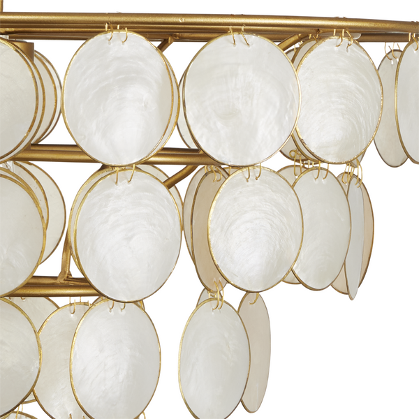 Bon Vivant Semi-Flush Mount Light Fixture - Ethereal Capiz Shell Design with Elegant Gold Finish