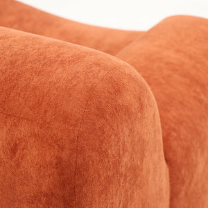 English Elm Wide Chenille Accent Chair Oversized Cozy Seat for Bedroom Living or Studio Spaces Orange W5385P433251