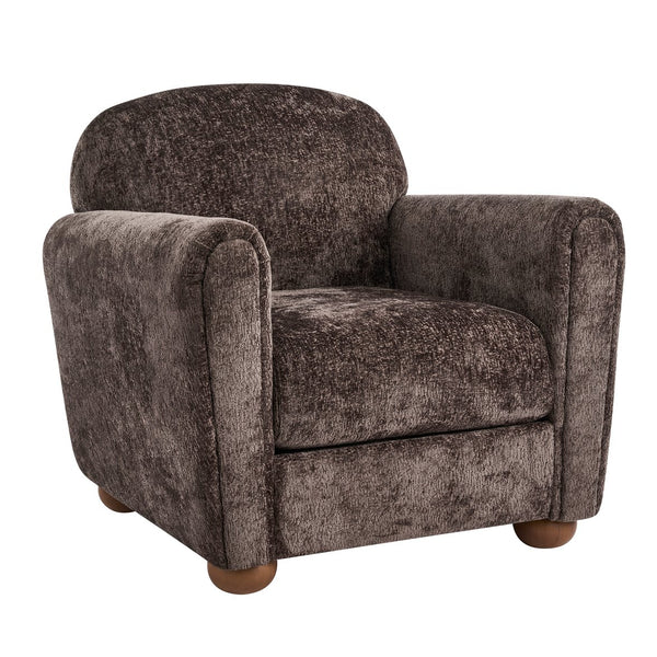 English Elm Rapallo Upholstered Accent Chair Plush Seat Modern Frame for Living Room or Entryway Dark Brown N776P381488D