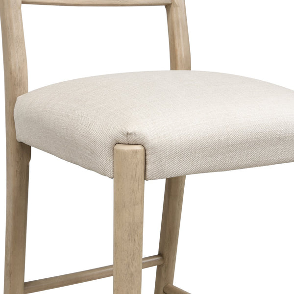 English Elm Christopher Knight Home® - BAR STOOL ladder-back farmhouse set of 2 with upholstered rubberwood seats, tapered legs, timeless charm Beige N771P339875A