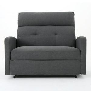 English Elm Christopher Knight Home® - Reclining Loveseat with Push-Back Recline, Plush Tufted Fabric Sofa, Compact Wall-Hugger Design Charcoal 61372.00CCL