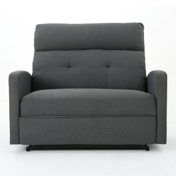 English Elm Christopher Knight Home® - Reclining Loveseat with Push-Back Recline, Plush Tufted Fabric Sofa, Compact Wall-Hugger Design Charcoal 61372.00CCL