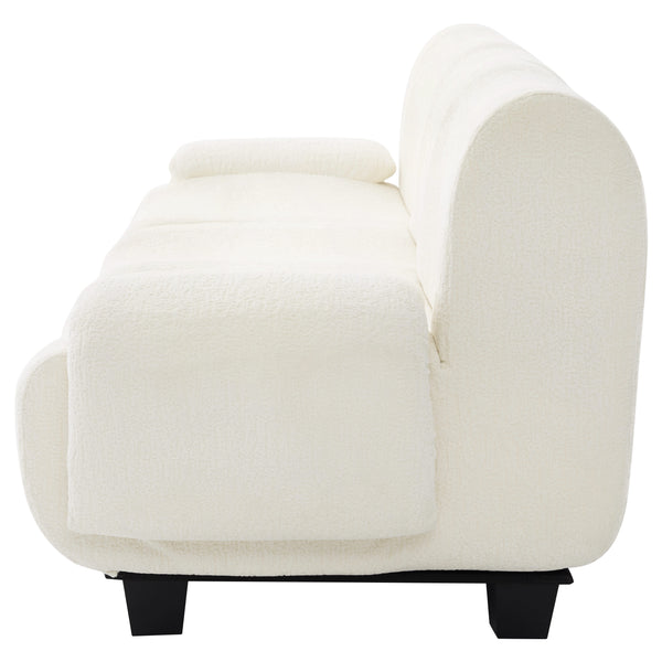 English Elm Oversized Chenille Chaise Lounge Deep Seat Sculptural Armrests Modern Living Room Retreat N763P326131A