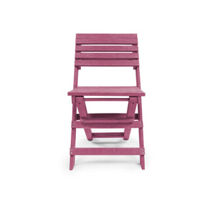English Elm Coastal Bay Recycled Hdpe Folding Bistro Chair for Patio and Balcony Use Burgundy B2745P409665
