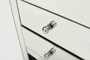 English Elm Christopher Knight Home® - 17.70'' Mirrored Nightstand - Silver Glass 3-Drawer Accent Table, Compact Glam Bedside Storage, Smooth Metal Glides 60982.00