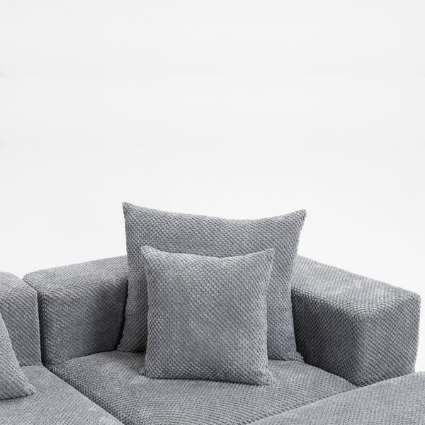 English Elm Modular Low Profile Sectional Sofa Plush Chenille Upholstery for Cozy Living Rooms W3326S00031