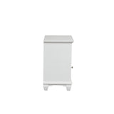 English Elm Tovae White 1-Drawer Nightstand With Shutter Lock Door