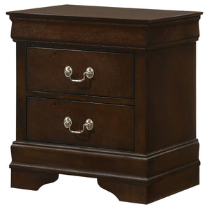English Elm Demetra Cappuccino Nightstand with 2 Drawers, Vintage Bail Handles, Tapered Legs, Warm Espresso Finish B062P328728