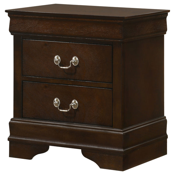 English Elm Demetra Cappuccino Nightstand with 2 Drawers, Vintage Bail Handles, Tapered Legs, Warm Espresso Finish B062P328728