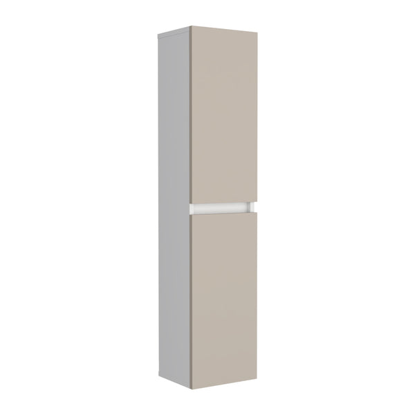 English Elm High 43" Two-Door Wall Cabinet with Interior Shelf — Tall Vertical White Storage, Wall-Mounted, Durable Design B200P368115