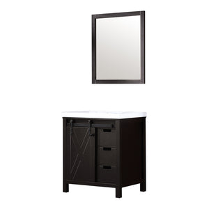 English Elm Brown Bath Vanity with Cultured Marble Top, Soft-Close Drawers, Mirror Included, Durable Storage 93 B2731S00796