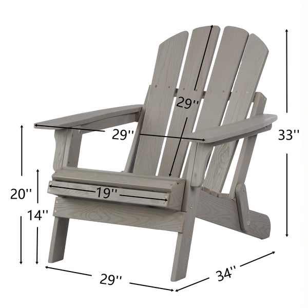 English Elm Oversize Folding Hemlock Adirondack Chair Embossed Grain for Patio Pool Firepit W2640P400912