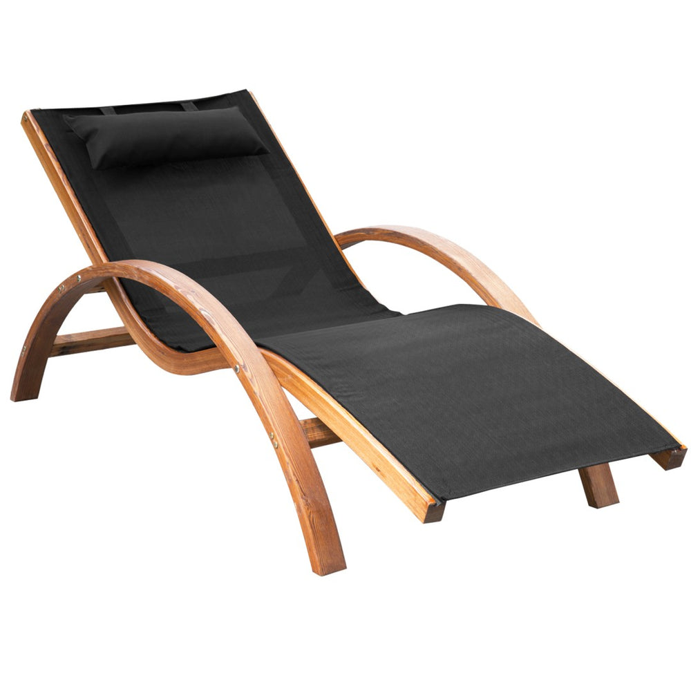 English Elm Outsunny Outdoor Chaise Lounge Chair With Adjustable Pillow, Ergonomic Design, And Weather-Resistant Frame W2225P174389-GIGA