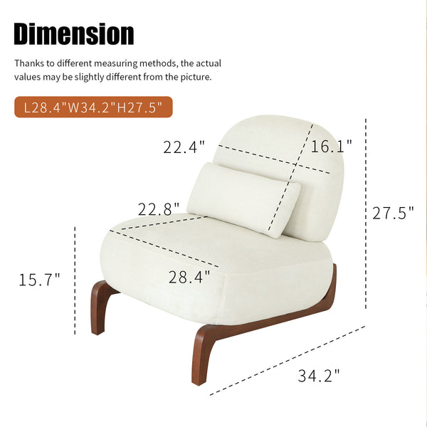 English Elm Cute Faux Leather Armless Accent Chairs Set of 2 with Solid Wood Legs Modern Seating White W2105S00015