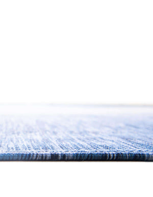 Unique Loom Outdoor Modern Ombre Machine Made Abstract Rug Blue, Ivory 10' 8" x 10' 8"