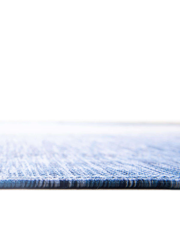 Unique Loom Outdoor Modern Ombre Machine Made Abstract Rug Blue, Ivory 10' 8" x 10' 8"