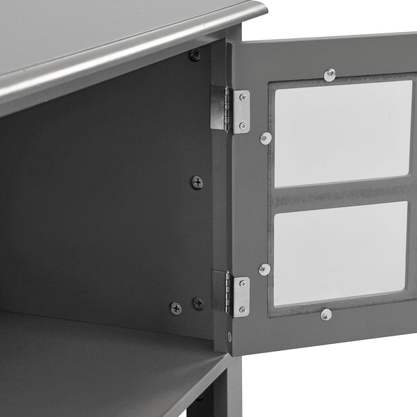 English Elm TV Stand with Modern Sleek Panel Design, Soft-Closing Drawers, Magnetic Doors & Sturdy Storage System Grey WF309280AAK