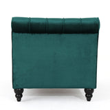 Christopher Knight Home® - Noble House - Rubie Modern Glam Tufted Velvet Chaise Lounge with Scrolled Backrest