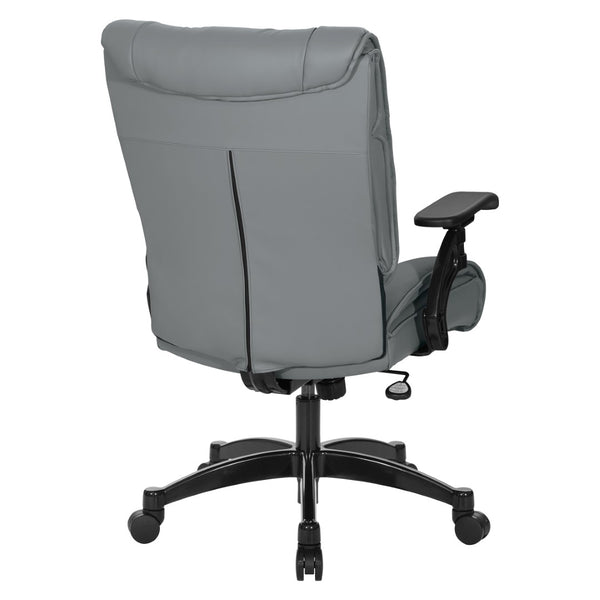 OSP Home Furnishings Leather Executive Conference Chair with Lumbar Support Pillow Top Ergonomic Seating 9333E-EC42