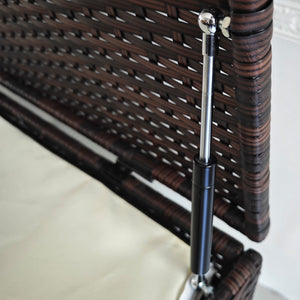 English Elm Outsunny 175 Gallon Weather-Resistant Rattan Deck Box With Pneumatic Lid For Outdoor Storage Solutions W2225P200688-GIGA