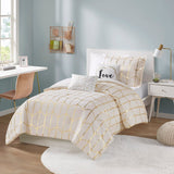 Intelligent Design Raina Modern/Contemporary Metallic Printed Comforter Set ID10-1507 Ivory/Gold