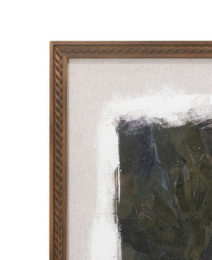 English Elm 39.4x39.4" Hand-painted Floral Canvas White Rose Art in Distressed Pine Frame W2078P481780