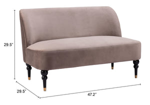 Bintulu Loveseat Taupe 109982 Zuo Modern