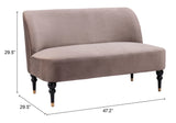 Bintulu Loveseat Taupe 109982 Zuo Modern