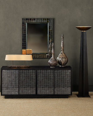 Currey & Company Museum Desk Lamp - Mid-century Modern Design With Marble Base, Rattan Shade & Dark Bronze Finish Black Marble ,Metal 6000-1017-currey-company