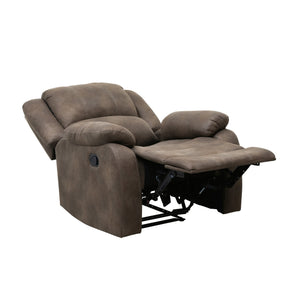English Elm Modern Fairview Recliner Chair Plush Microfiber Manual Reclining Pillowtop Arms Solid Wood Frame Brown 35 L x 30.5 W x 26.5 H B011P188423