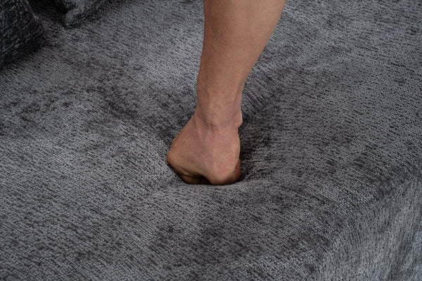 English Elm 3 Seater Convertible Sofa Bed with Chenille Upholstery and High-Density Sponge for Superior Comfort and Support Grey T3903P379835