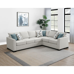 English Elm Radison Greige Fabric Sleeper Sectional with Hidden Pull-out Bed for Living Rooms B062S01405