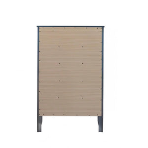 English Elm Daniel Assembled 5-Drawer Chest with English Dovetail Drawers, Metal Hardware & Solid Wood Frame Teal 51 L x 34 W x 18 H B078P400746