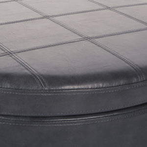 OSP Home Furnishings Alloway Storage Ottoman Pewter