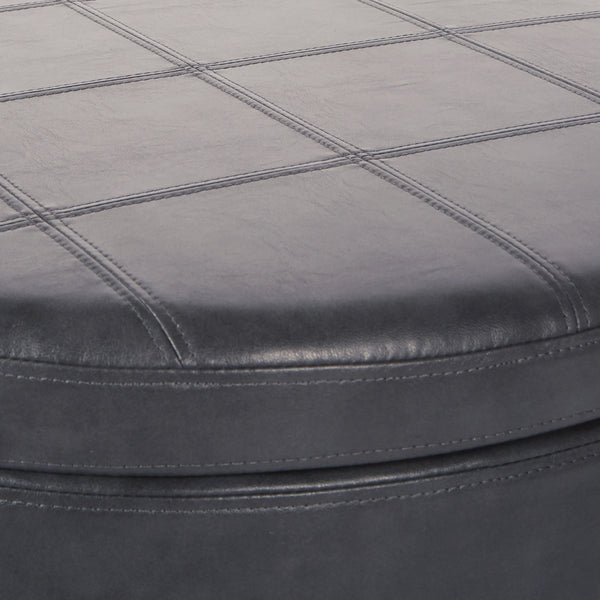 OSP Home Furnishings Alloway Storage Ottoman Pewter