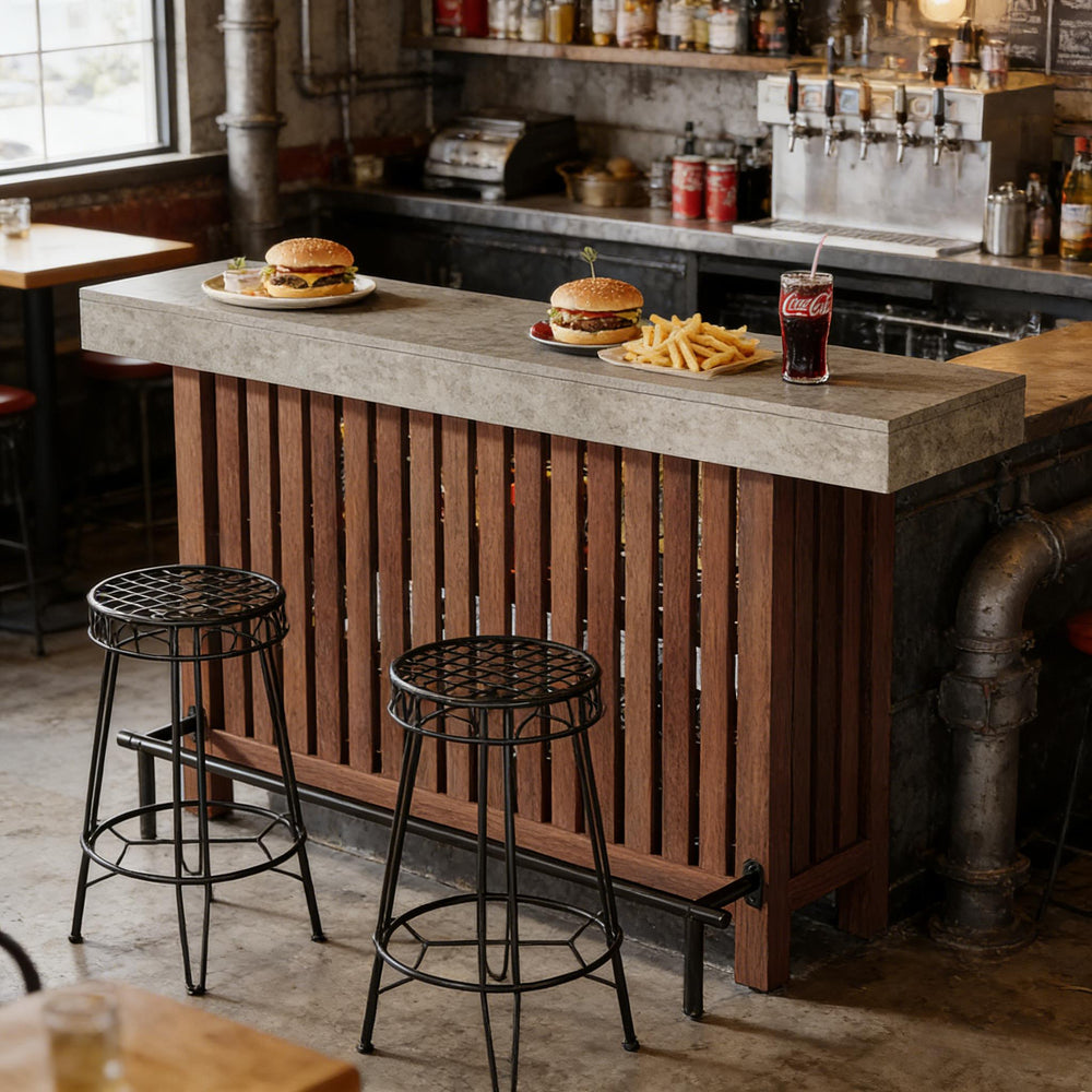English Elm Spacious Farmhouse Wood Dining Table Seats Six with Tapered Legs for Modern Homes T3971P451415