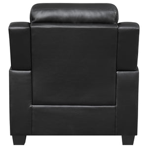 English Elm Winchell Black Tufted Upholstered Accent Chair with Padded Arms, Leatherette Comfort & Modern Elegance B062P331078