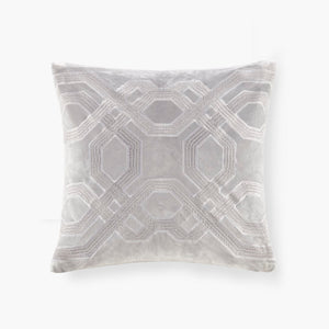 Croscill Classics Biron Traditional Square Decor Pillow CCL30-0030 Silver