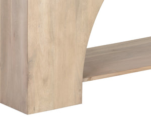 Sunpan Salma Console Table - Modern Arch Design in Solid Acacia Wood with Whitewash Finish for Elegance