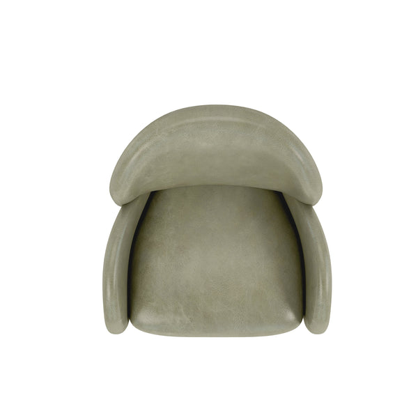 A.R.T. Furniture Rothko Leather Swivel Chair - Contemporary Driftwood Design With Pale Green Top Grain Upholstery Grey Rubberwood Solids,Foam,Fabric,Metal 529526-5517