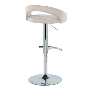 English Elm Adjustable Swivel Barstools with Chrome Base Upholstered Seat for Kitchen Islands Set of 2 B202S01976